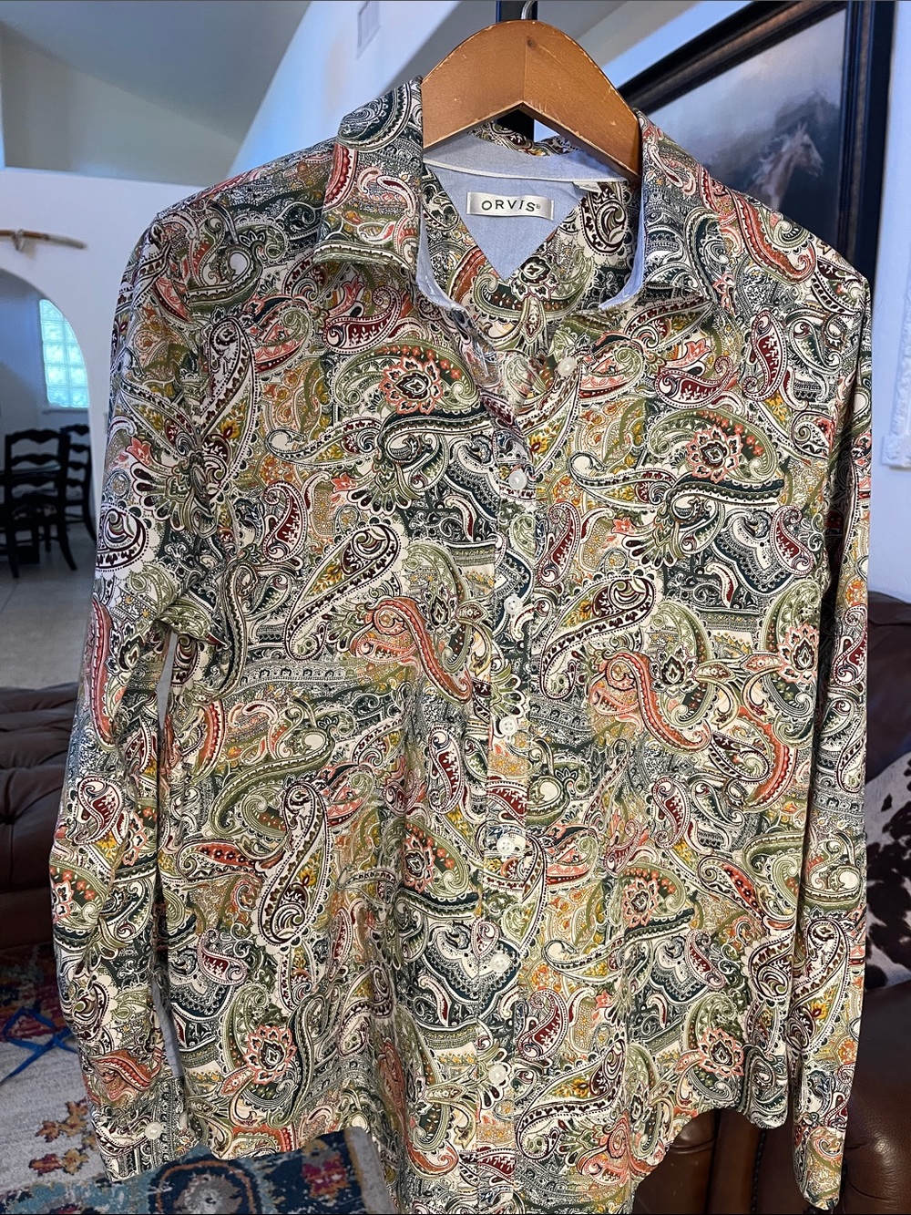 Orvis Multicolor Paisley Button-Down Shirt - Green, Red, Yellow, Black